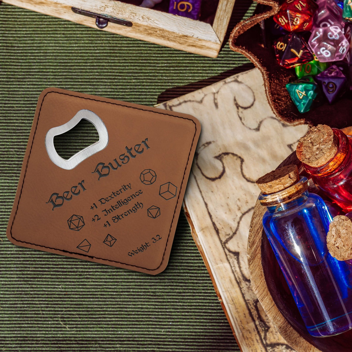 Dungeons and Dragons Beer Buster, DnD Coaster Bottle Opener, DnD Gift for Men, Dungeon Master Gift, DnD Stuff, D&D Gifts - Apparel & Accessories - Aylev