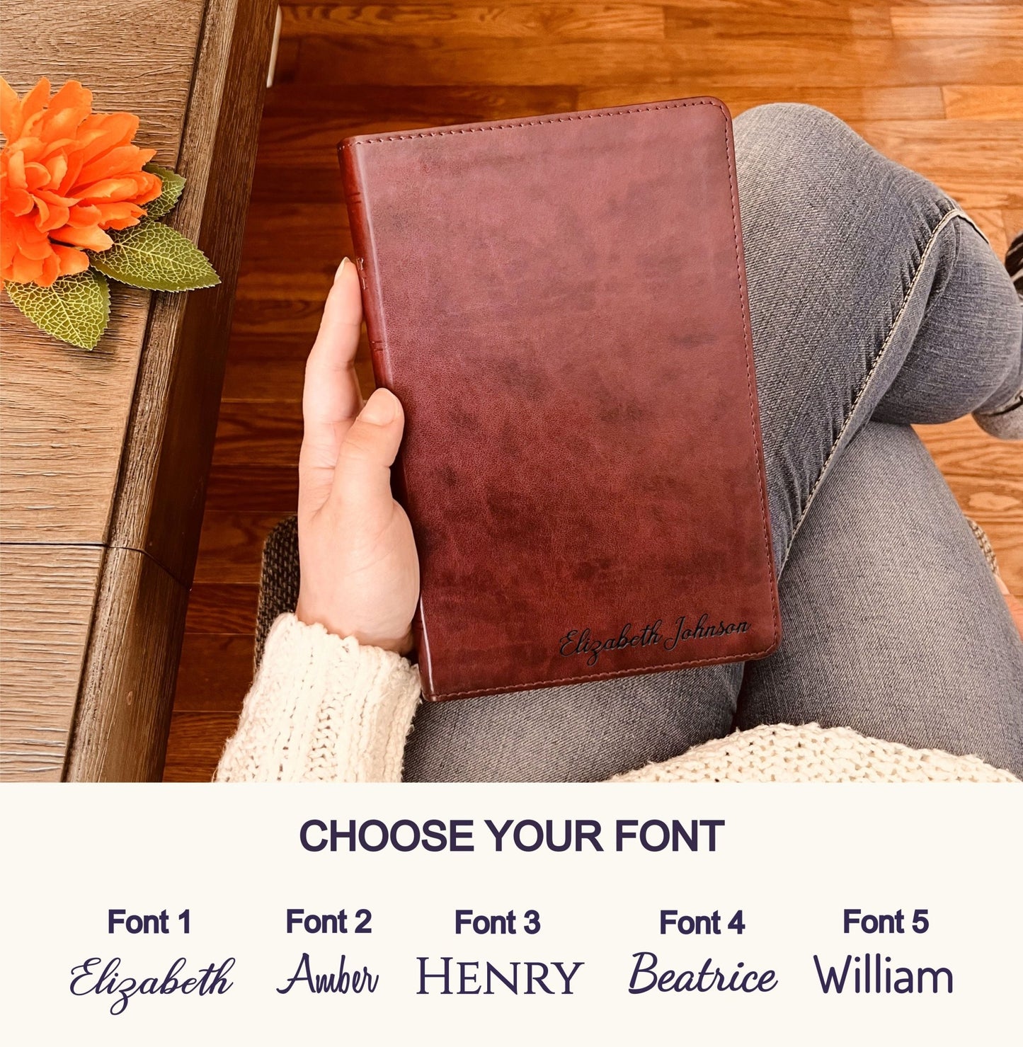 Personalized ESV Bible with Name Engraved, Large Print Thinline Bible, Custom Bible Name Engraved, English Standard Version, Baptism Gifts - Religious Books - Aylev