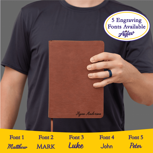 Personalized ESV Bible with Name Engraved, ESV Men's Study Bible, Custom Bible Name Engraved, English Standard Holy Bible, Baptism Gifts - Religious Books - Aylev