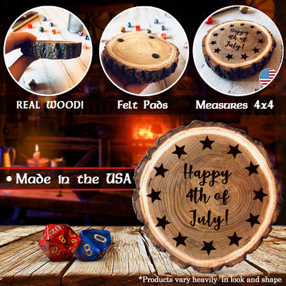 Dungeons and Dragons Real Wood 4thofJuly DnD Coaster, DnD Accessories, DnD Gift for Men, DnD Stuff, D&D Gifts - Apparel & Accessories - Aylev