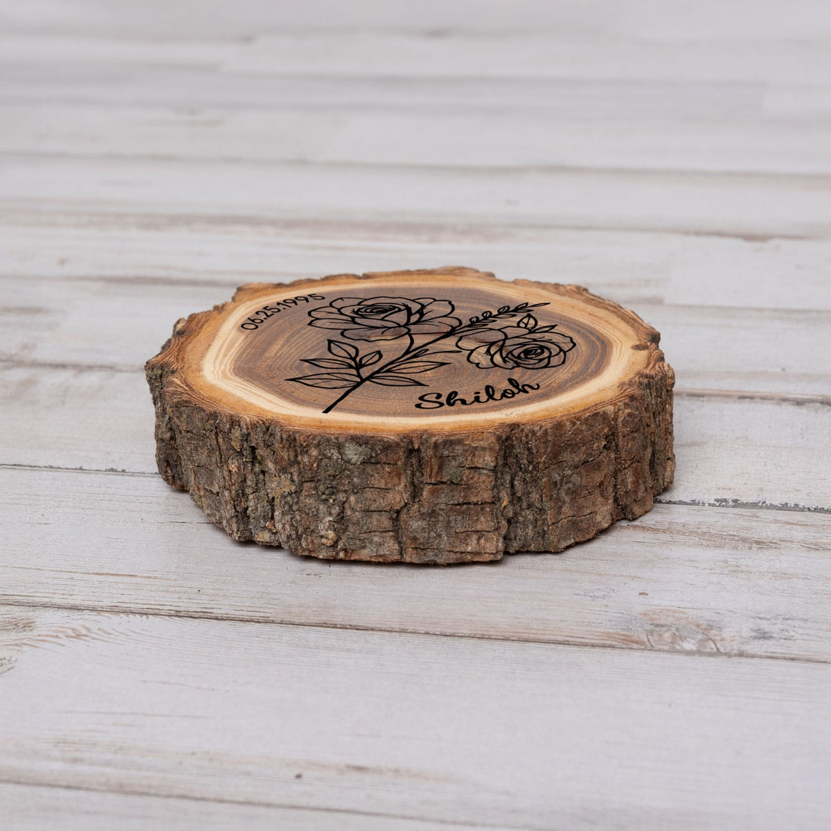 Personalized Birth Flower June Coaster, Real Wood Birth Month Flower Gift, Made in USA Birthday Gift for Her, Girlfriend, Wife, or Mom - Apparel & Accessories - Aylev