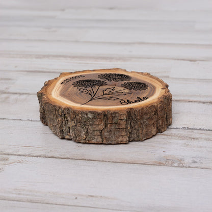 Personalized Birth Flower November Coaster, Real Wood Birth Month Flower Gift, Made in USA Birthday Gift for Her, Girlfriend, Wife, or Mom - Apparel & Accessories - Aylev