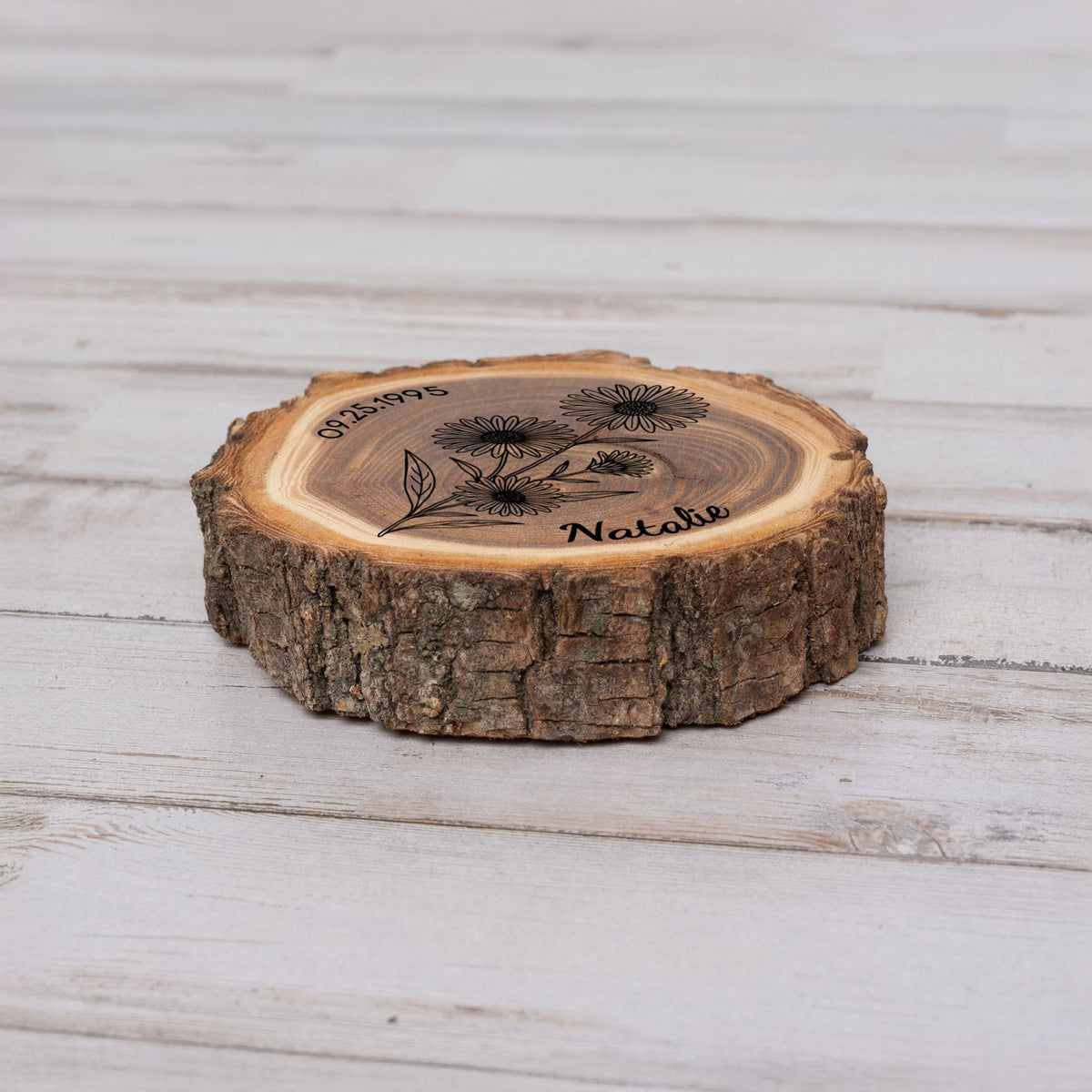 Personalized Birth Flower September Coaster, Real Wood Birth Month Flower Gift, Made in USA Birthday Gift for Her, Girlfriend, Wife, or Mom - Apparel & Accessories - Aylev