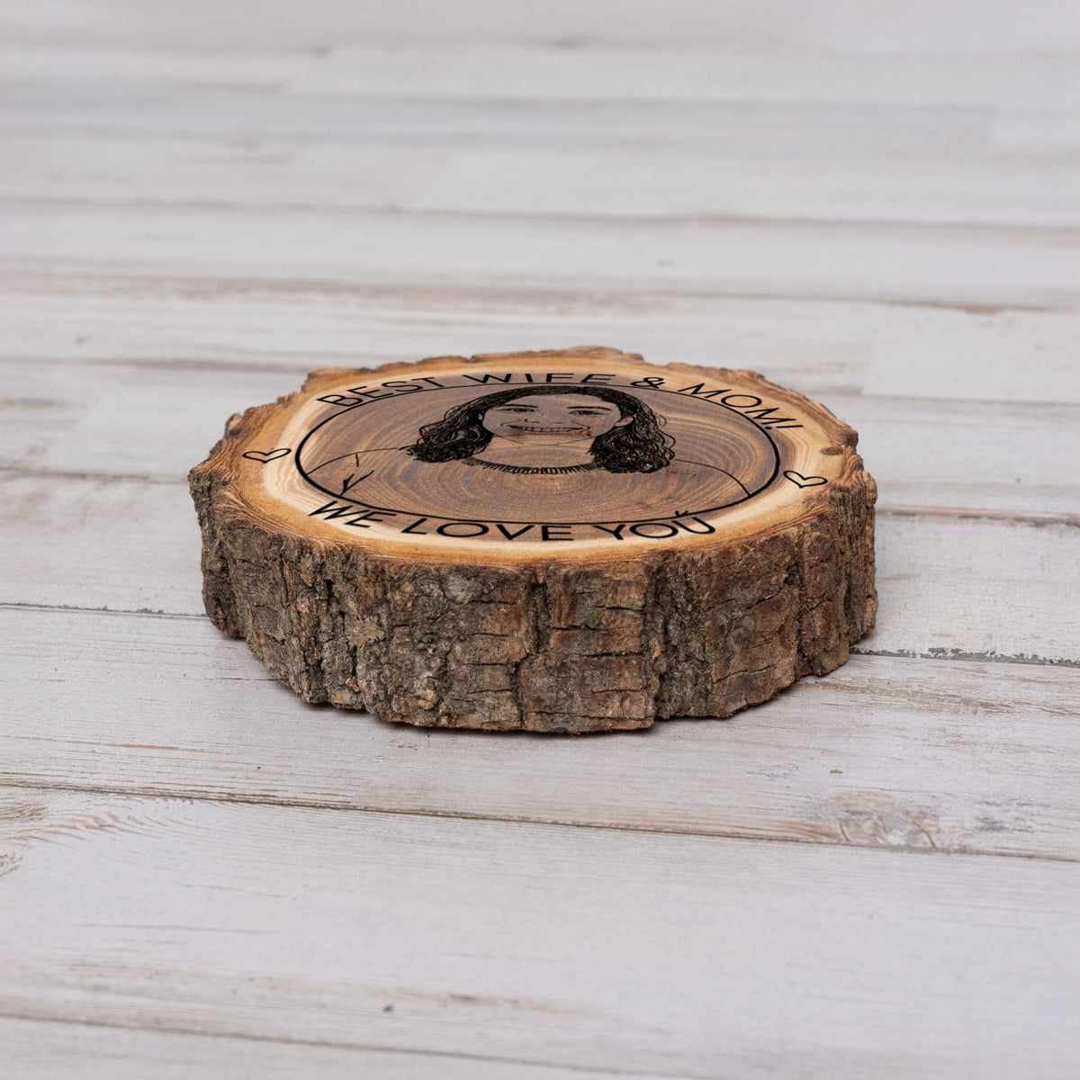 Custom Photo Engraved Wood Coaster, Personalized Gift for Couple, Family, Friends – Custom Portrait on Wood, Made in The USA, Keepsake Gift - Apparel & Accessories - Aylev