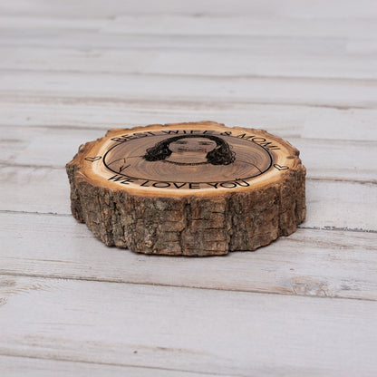 Custom Photo Engraved Wood Coaster, Personalized Gift for Couple, Family, Friends – Custom Portrait on Wood, Made in The USA, Keepsake Gift - Apparel & Accessories - Aylev