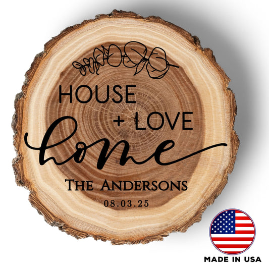 New Home Gift Coaster Set, Real Wood Coasters, Made in USA, Closing Gifts for Home Buyers, Personalized Wood Coaster Set, Housewarming Gift
