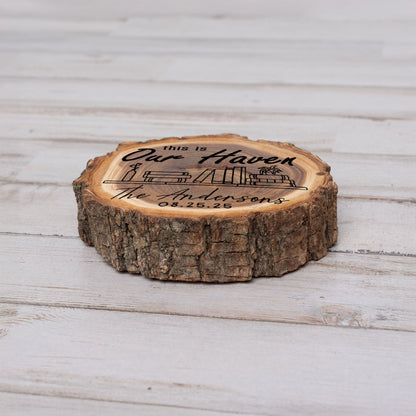 New Home Gift Coaster Set, Real Wood Coasters, Made in USA, Closing Gifts for Home Buyers, Personalized Wood Coaster Set, Housewarming Gift - Apparel & Accessories - Aylev