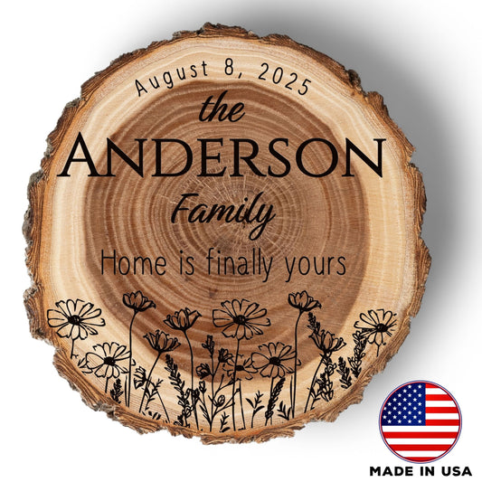 New Home Gift Coaster Set, Real Wood Coasters, Made in USA, Closing Gifts for Home Buyers, Personalized Wood Coaster Set, Housewarming Gift
