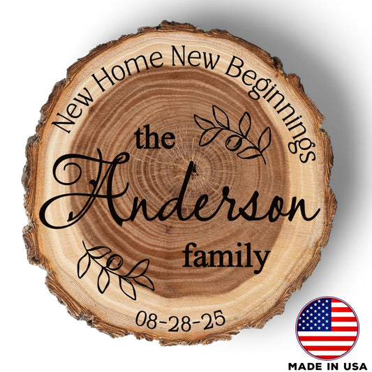 New Home Gift Coaster Set, Real Wood Coasters, Made in USA, Closing Gifts for Home Buyers, Personalized Wood Coaster Set, Housewarming Gift