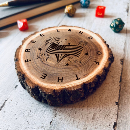 Dungeons and Dragons Real Wood USA DnD Coaster, DnD Accessories, DnD Gift for Men, DnD Stuff, DnD Gifts - Apparel & Accessories - Aylev