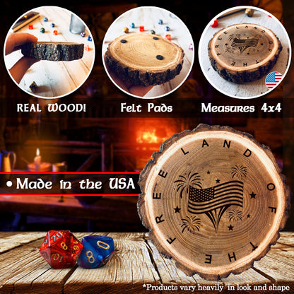 Dungeons and Dragons Real Wood USA DnD Coaster, DnD Accessories, DnD Gift for Men, DnD Stuff, DnD Gifts - Apparel & Accessories - Aylev