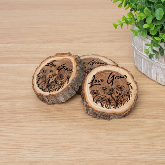 Wedding Coaster Set, Real Wood Coasters, Made in The USA, Wedding Guest Coasters, Personalized Wood Coaster Set, Custom Wedding Coasters