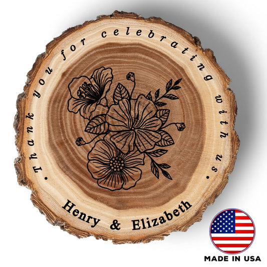 Wedding Coaster Set, Real Wood Coasters, Made in The USA, Wedding Guest Coasters, Personalized Wood Coaster Set, Custom Wedding Coasters