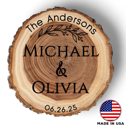 Wedding Coaster Set, Real Wood Coasters, Made in The USA, Wedding Guest Coasters, Personalized Wood Coaster Set, Custom Wedding Coasters - Apparel & Accessories - Aylev