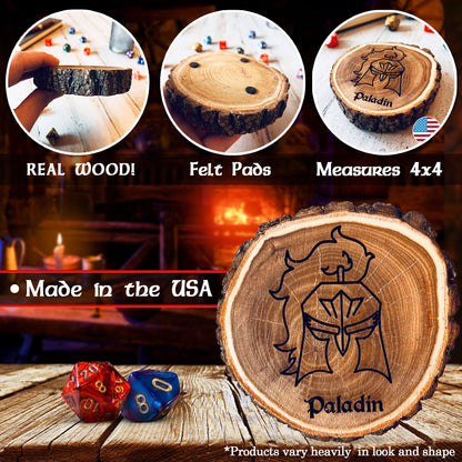 Dungeons and Dragons Real Wood Paladin DnD Coaster, DnD Accessories, DnD Gift for Men, DnD Stuff, D&D Gifts - Apparel & Accessories - Aylev
