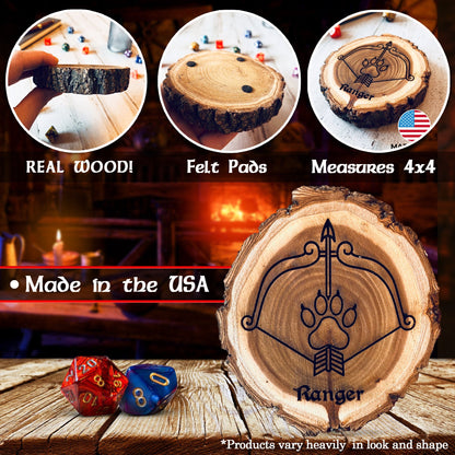 Dungeons and Dragons Real Wood Ranger DnD Coaster, DnD Accessories, DnD Gift for Men, DnD Stuff, D&D Gifts - Apparel & Accessories - Aylev