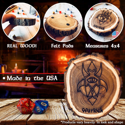 Dungeons and Dragons Real Wood Warlock DnD Coaster, DnD Accessories, DnD Gift for Men, DnD Stuff, D&D Gifts - Apparel & Accessories - Aylev