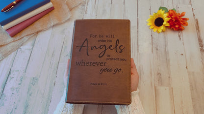 Custom Engraved NKJV Bible, Single Column Wide-Margin Reference, Red-Letter Edition, Personalized Christian Gifts for Him Her, Baptism Gifts