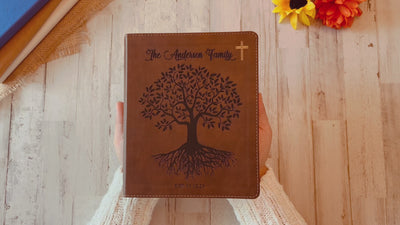 Personalized Family Bible | Custom NIV Family Tree Journaling Bible | Engraved Bible Wedding Bible Christian Gifts Family Bible for Wedding