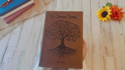 Personalized Family Bible, Custom Engraved NKJV Wide-Margin Family Tree Bible, Wedding Gifts, Anniversary Gifts, Family Bible for Weddings