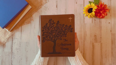 Personalized Family Bible | Custom NIV Family Tree Journaling Bible | Engraved Bible Wedding Bible Christian Gifts Family Bible for Wedding