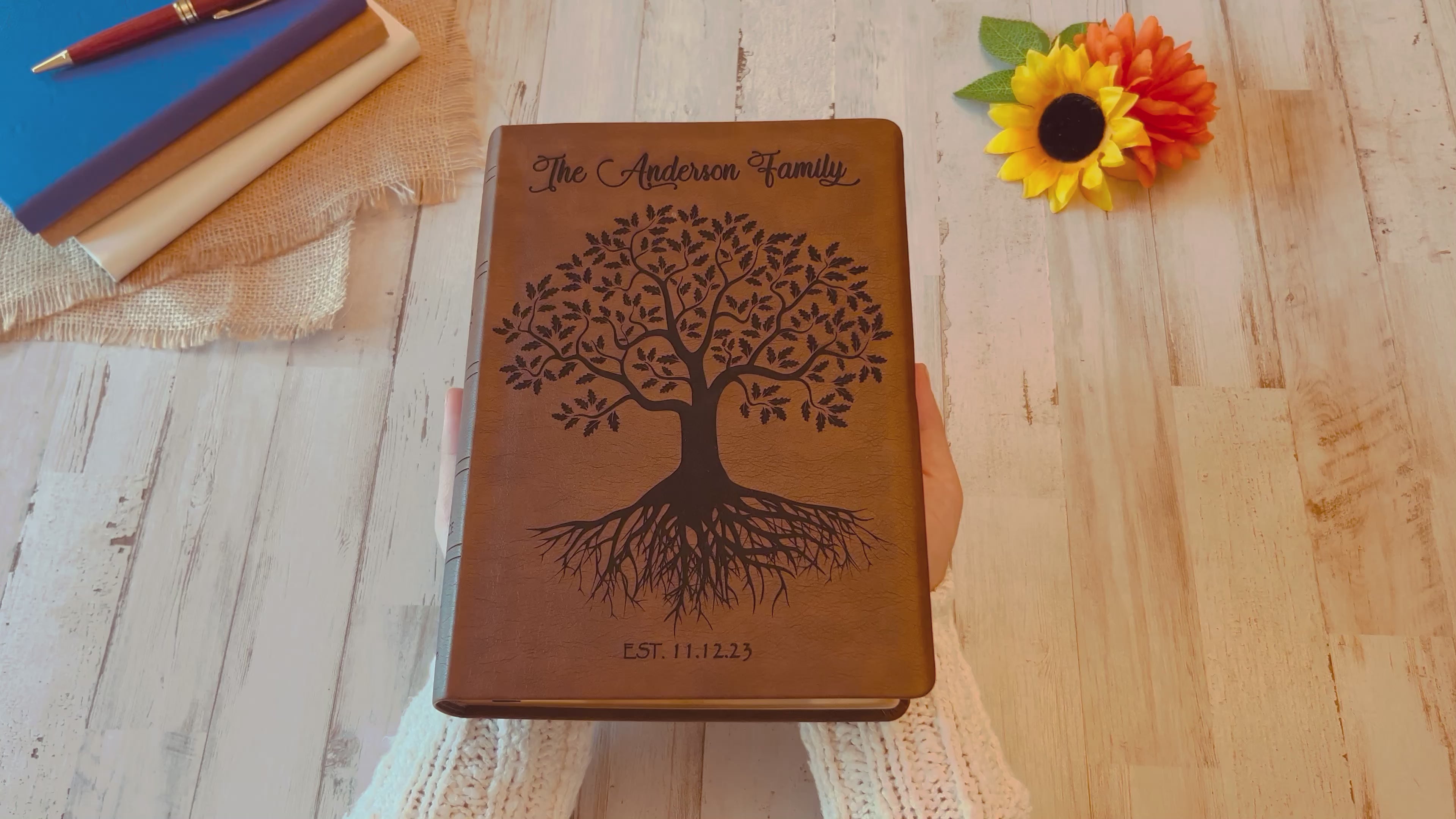 Personalized Family Bible | Custom NASB Family Tree Wide Margin Bible | Engraved Bible for Wedding Bible Christian Gifts NASB Family Bible