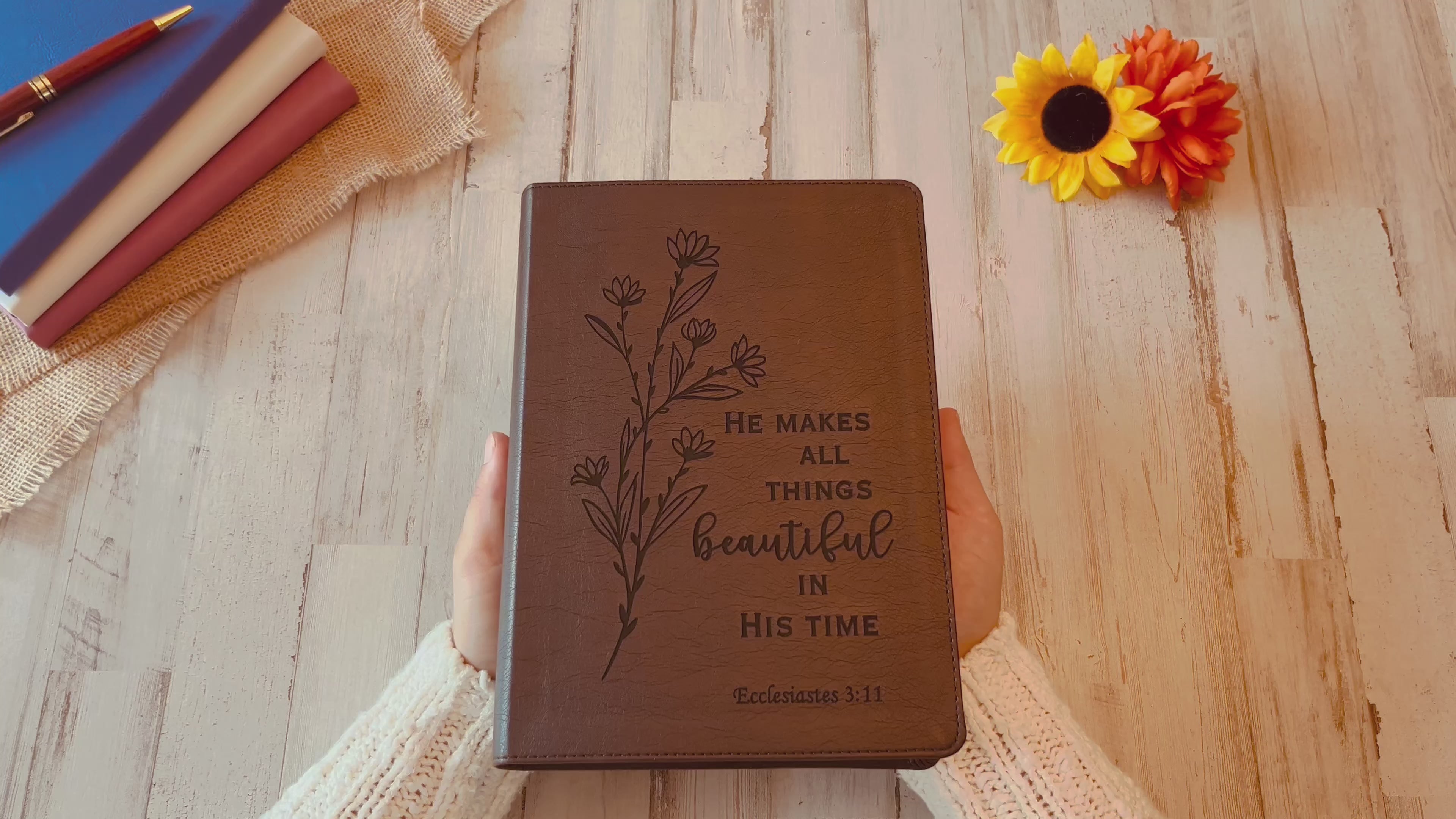 Custom ESV Bible | ESV Journaling Bible | Custom Engraved English Standard Version Christian Gifts Baptism Gifts ESV Bible Women