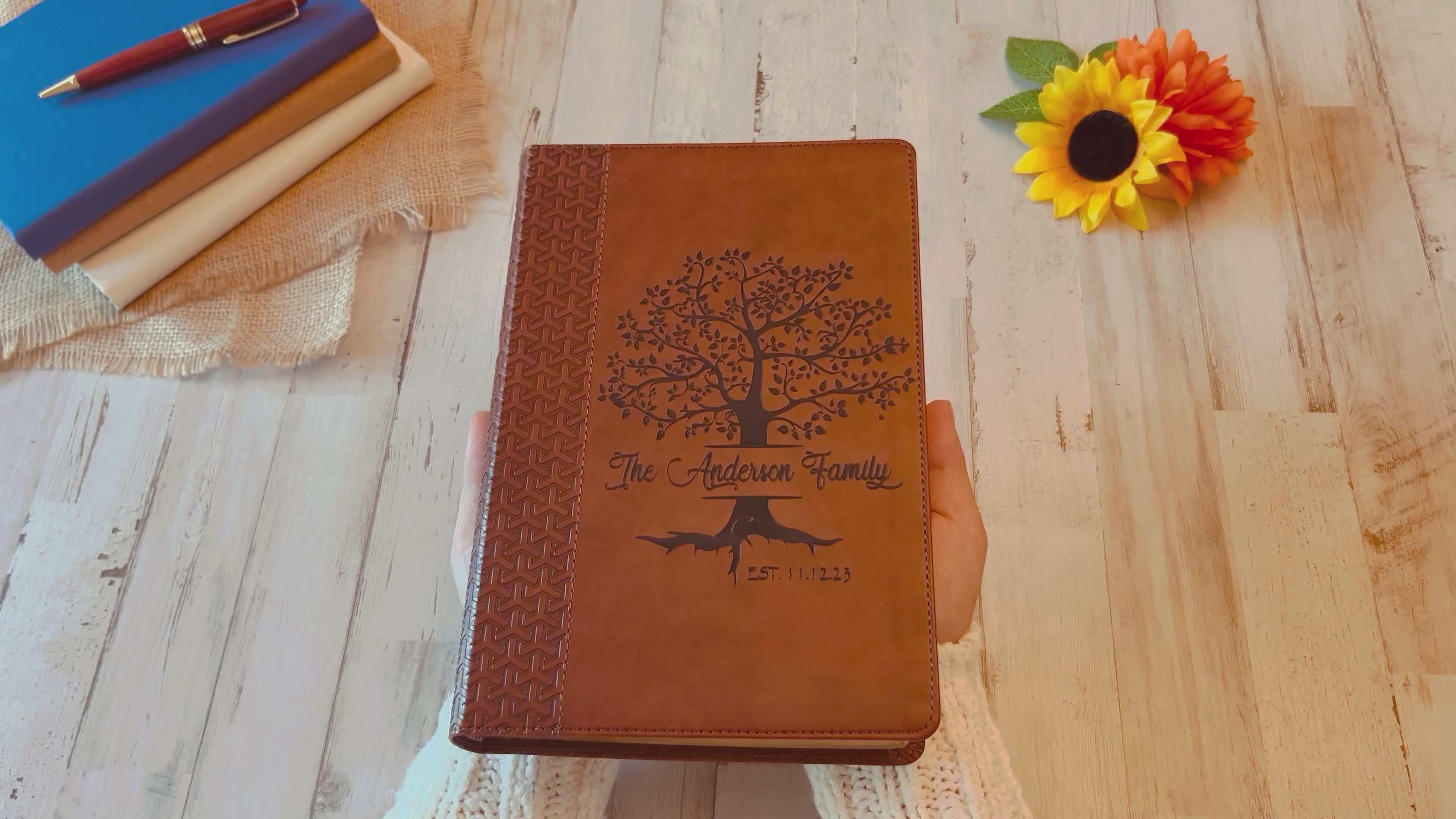Personalized Family Bible | Custom KJV Family Tree Study Bible | Engraved Bible Wedding Bible Christian Gifts Family Bible for Wedding