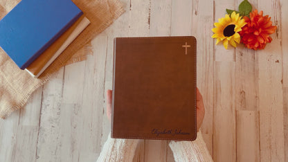 Personalized NIV Journaling Bible with Name Engraved, Custom NIV Bible, Wide Margin Note-Taking, Christian Gift for Baptism, Wedding & Graduation