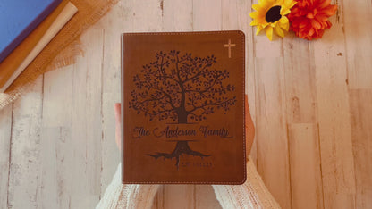 Personalized Family Bible,  Custom NIV Family Tree Journaling Bible, Engraved Bible, Wedding Bible, Anniversary Gifts Family Bible for Wedding