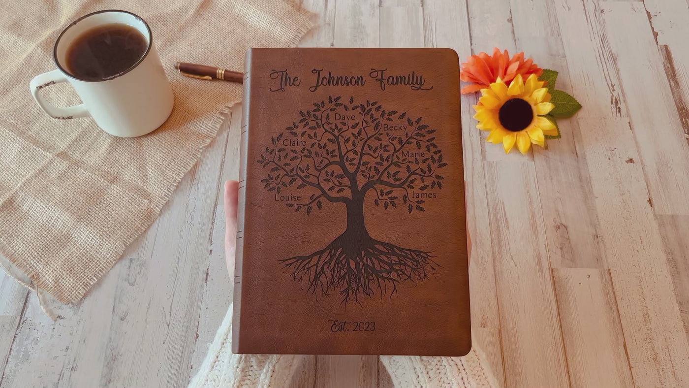 Personalized Family Bible | Custom NASB Family Tree Wide Margin Bible | Engraved Bible for Wedding Bible Christian Gifts NASB Family Bible