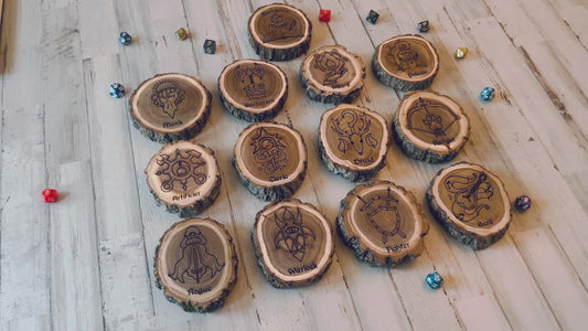 Dungeons and Dragons Real Wood Coaster Set, DnD Coasters, DnD Accessories, DnD Gift for Men, DnD Stuff, D&D Gifts