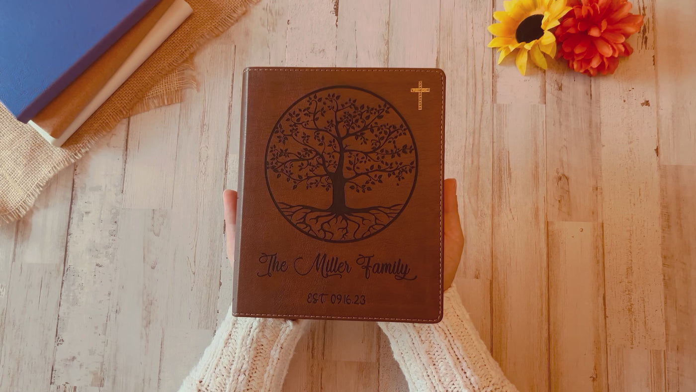 Personalized Family Bible | Custom NIV Family Tree Journaling Bible | Engraved Bible Wedding Bible Christian Gifts Family Bible for Wedding