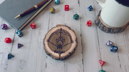 Dungeons and Dragons Real Wood Ranger DnD Coaster, DnD Accessories, DnD Gift for Men, DnD Stuff, D&D Gifts