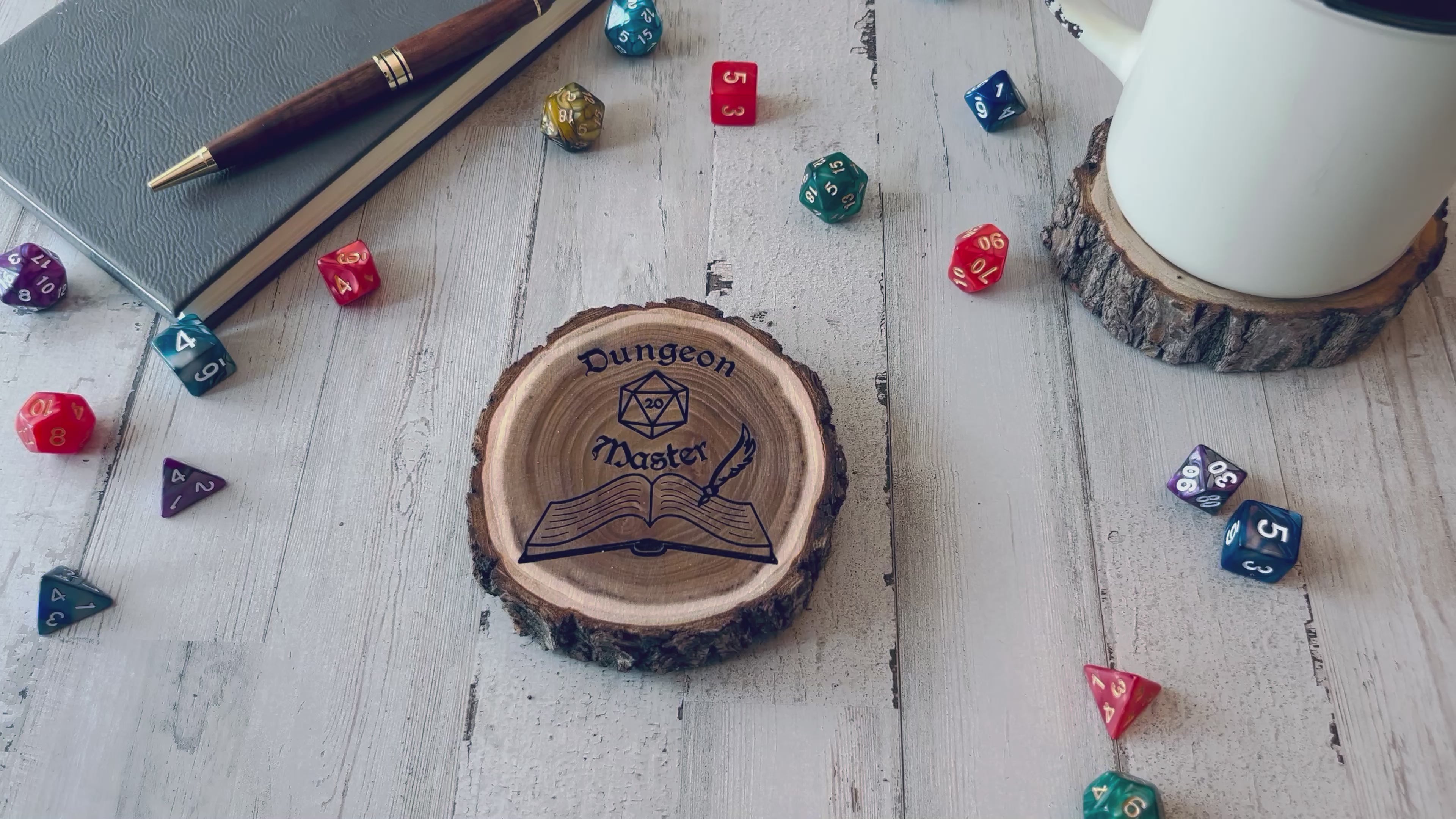 Dungeons and Dragons Real Wood Dungeon Master DnD Coaster | DnD Accessories | DnD Gift for Men | Dungeon Master Gift | DnD Stuff | D&D Gifts
