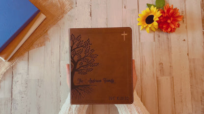 Personalized Family Bible,  Custom NIV Family Tree Journaling Bible, Engraved Bible, Wedding Bible, Anniversary Gifts Family Bible for Wedding