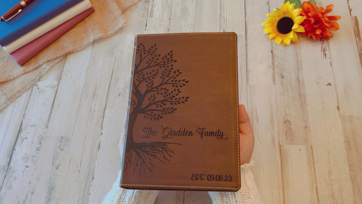 Personalized Family Bible | Custom NKJV Family Tree Study Bible | Engraved Family Bible Wedding Gift | Christian Gifts | Baptism Gifts