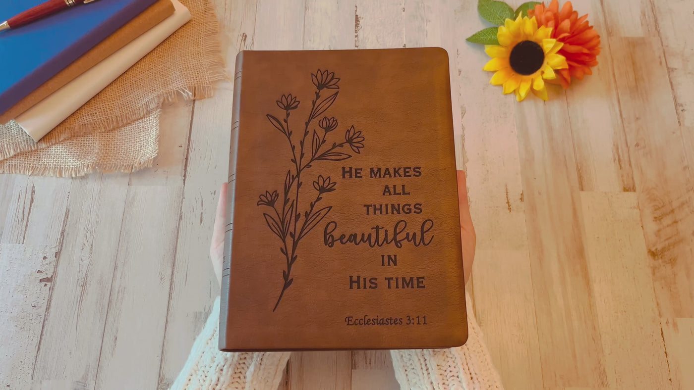 Personalized NASB Bible | Wide Margin Reference Bible | Custom Engraved NASB Bible | Christian Gifts Baptism Gifts NASB Bible Women Men |