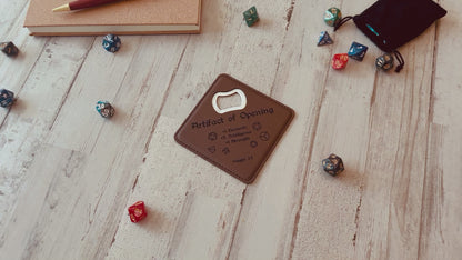 Dungeons and Dragons Artifact of Opening, DnD Coaster Bottle Opener, DnD Gift for Men, Dungeon Master Gift, DnD Stuff, D&D Gifts