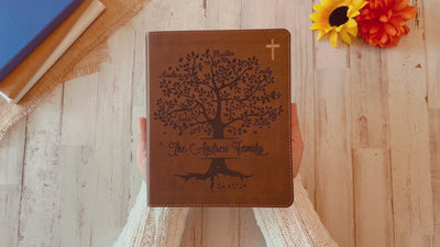 Personalized Family Bible | Custom NIV Family Tree Journaling Bible | Engraved Bible Wedding Bible Christian Gifts Family Bible for Wedding