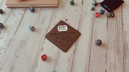 Dungeons and Dragons Artifact of Unlocking, DnD Coaster Bottle Opener, DnD Gift for Men, Dungeon Master Gift, DnD Stuff, D&D Gifts