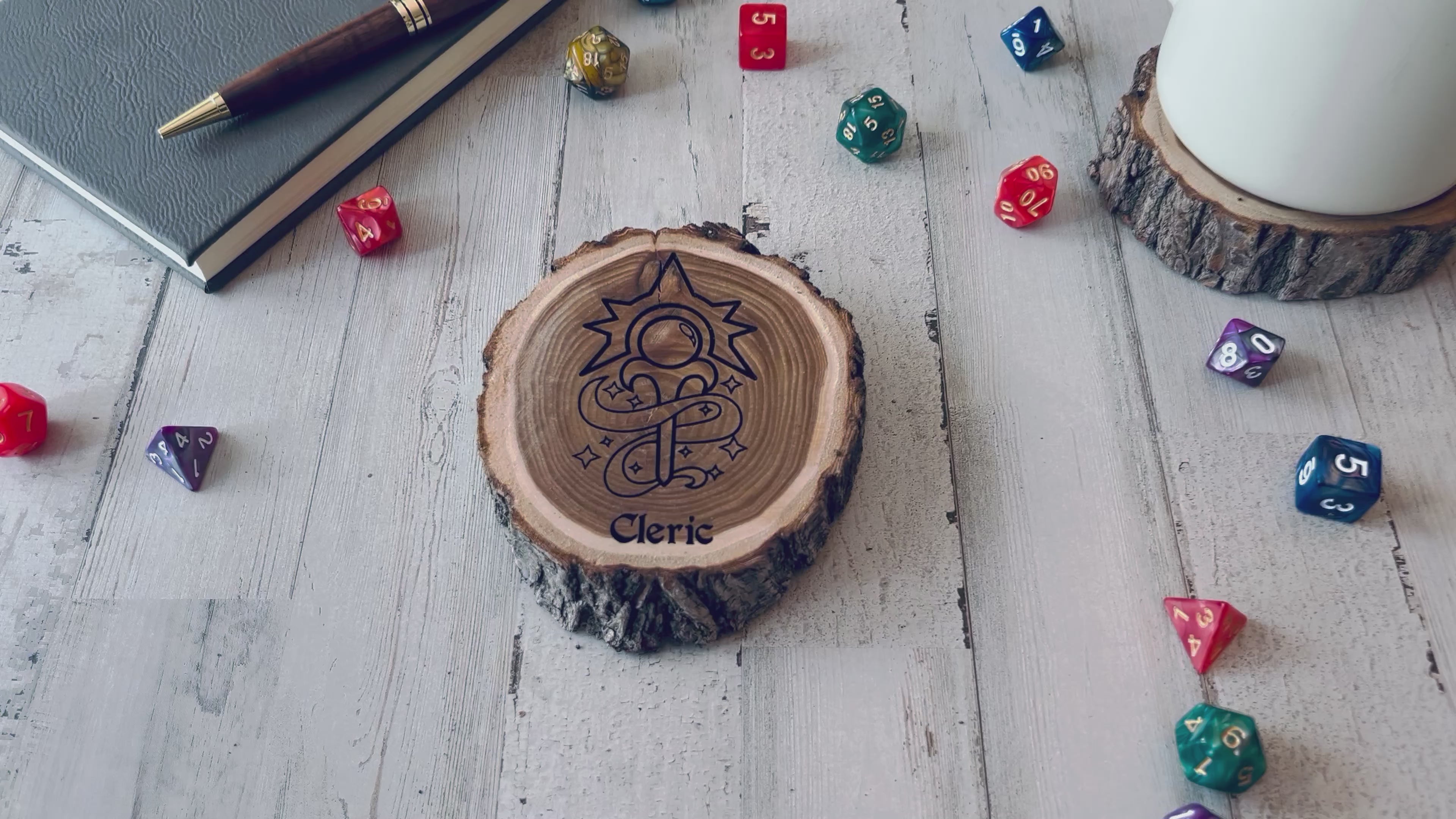Dungeons and Dragons Real Wood Cleric DnD Coaster | DnD Accessories | DnD Gift for Men | Dungeon Master Gift | DnD Stuff | D&D Gifts