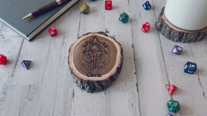 Dungeons and Dragons Real Wood Cleric DnD Coaster, DnD Accessories, DnD Gift for Men, DnD Stuff, D&D Gifts
