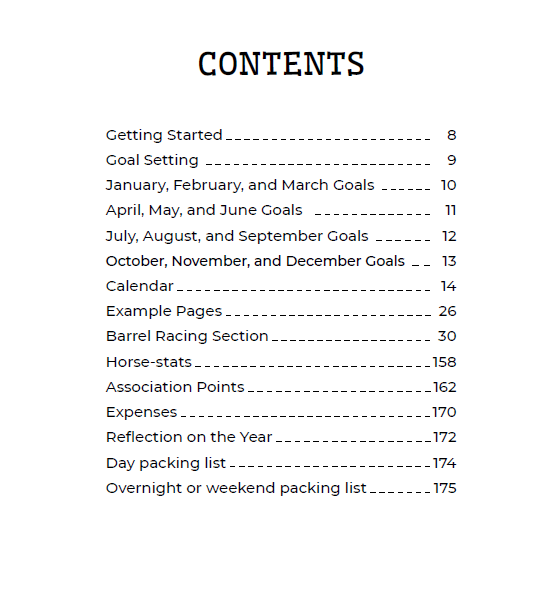 Barrel Racing Record Book - Starkenburg Company